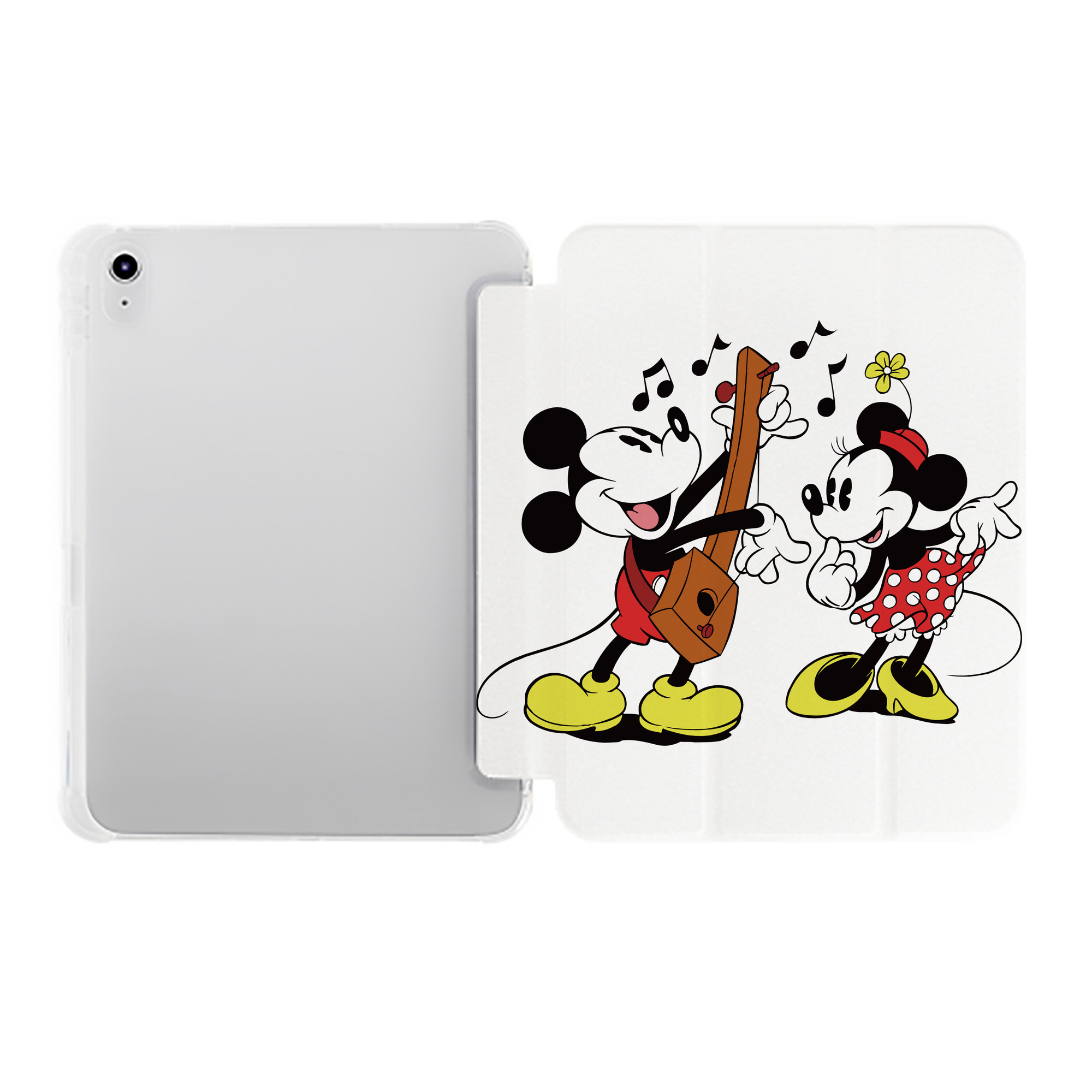 （画像用） ミッキーマウス Mickey Mouse IPad ケース ペン収納付き 三つ折りスタンド PUレザー×シリコン 対応機種9.5/10.5/10.9インチ